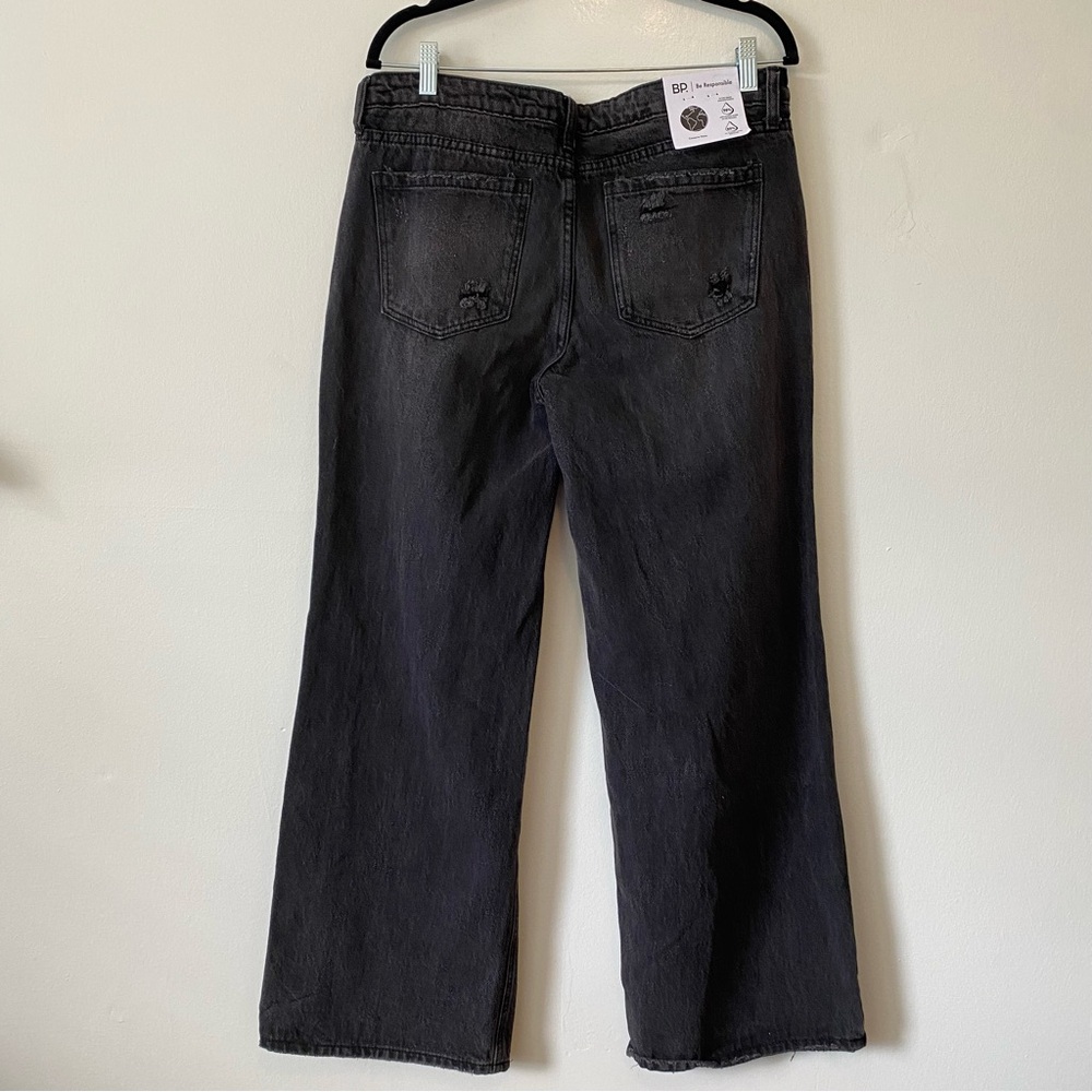 BP Wide leg jeans in Black Destroyed distressed 100% cotton size 31 - Picture 5 of 15